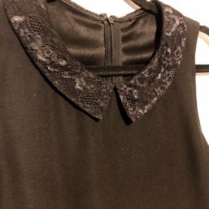 Lace Collared Romper - Black